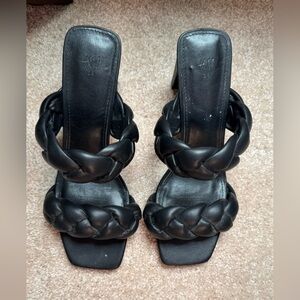 Elegant Black Braided Women's Sandals